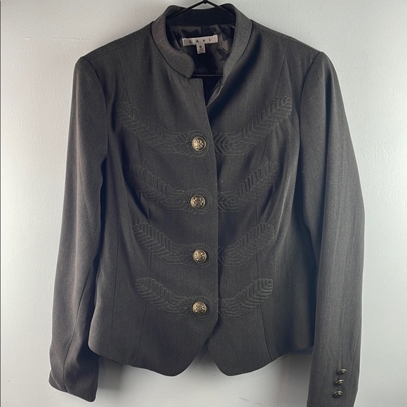 Cabi Gray Military Style Women's Jacket Size 6 - Picture 2 of 9